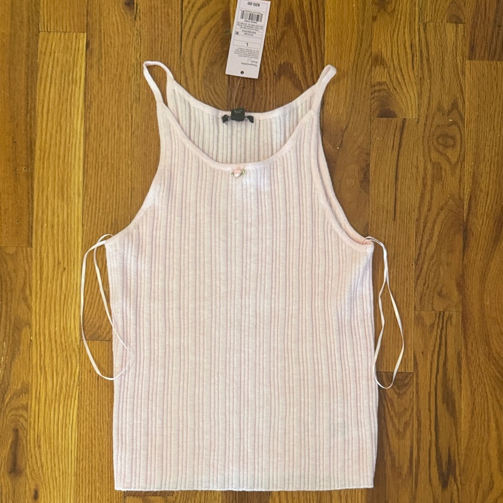 wild fable Light Pink Ribbed Tank with Side Ties